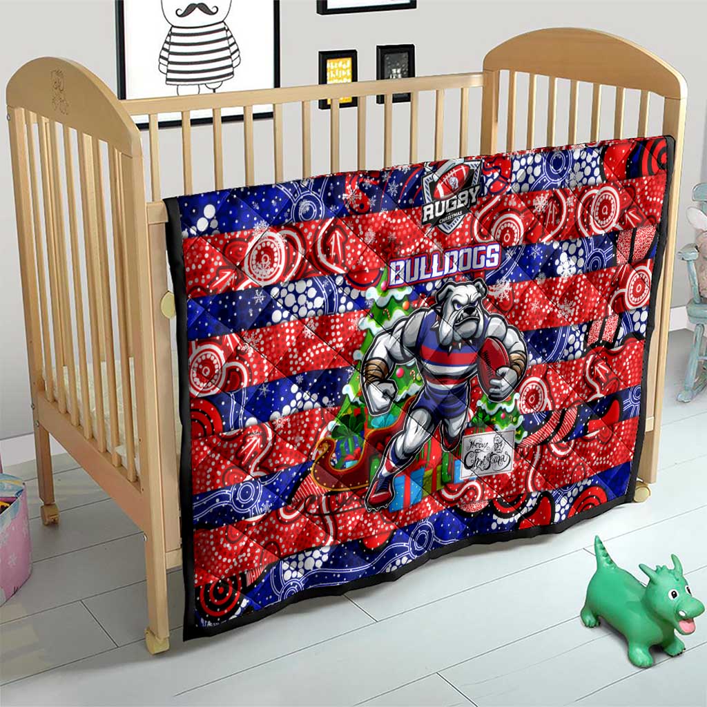 Bulldogs Football Merry Christmas Quilt Indigenous Australian Art