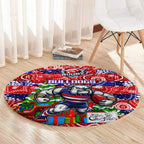 Bulldogs Football Merry Christmas Round Carpet Indigenous Australian Art