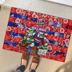 Bulldogs Football Merry Christmas Rubber Doormat Indigenous Australian Art