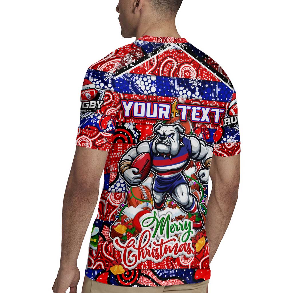 Custom Bulldogs Football Merry Christmas Rugby Jersey Indigenous Australian Art