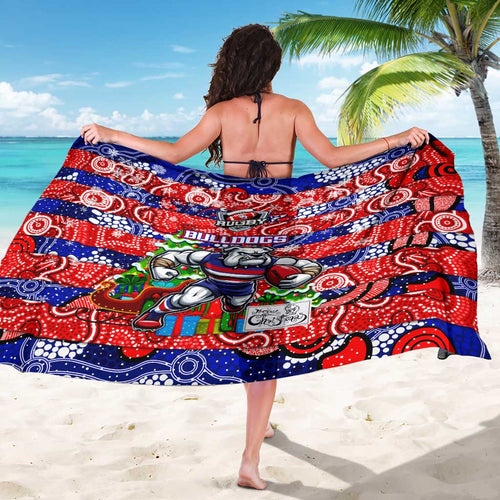 Bulldogs Football Merry Christmas Sarong Indigenous Australian Art