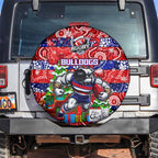 Bulldogs Football Merry Christmas Spare Tire Cover Indigenous Australian Art