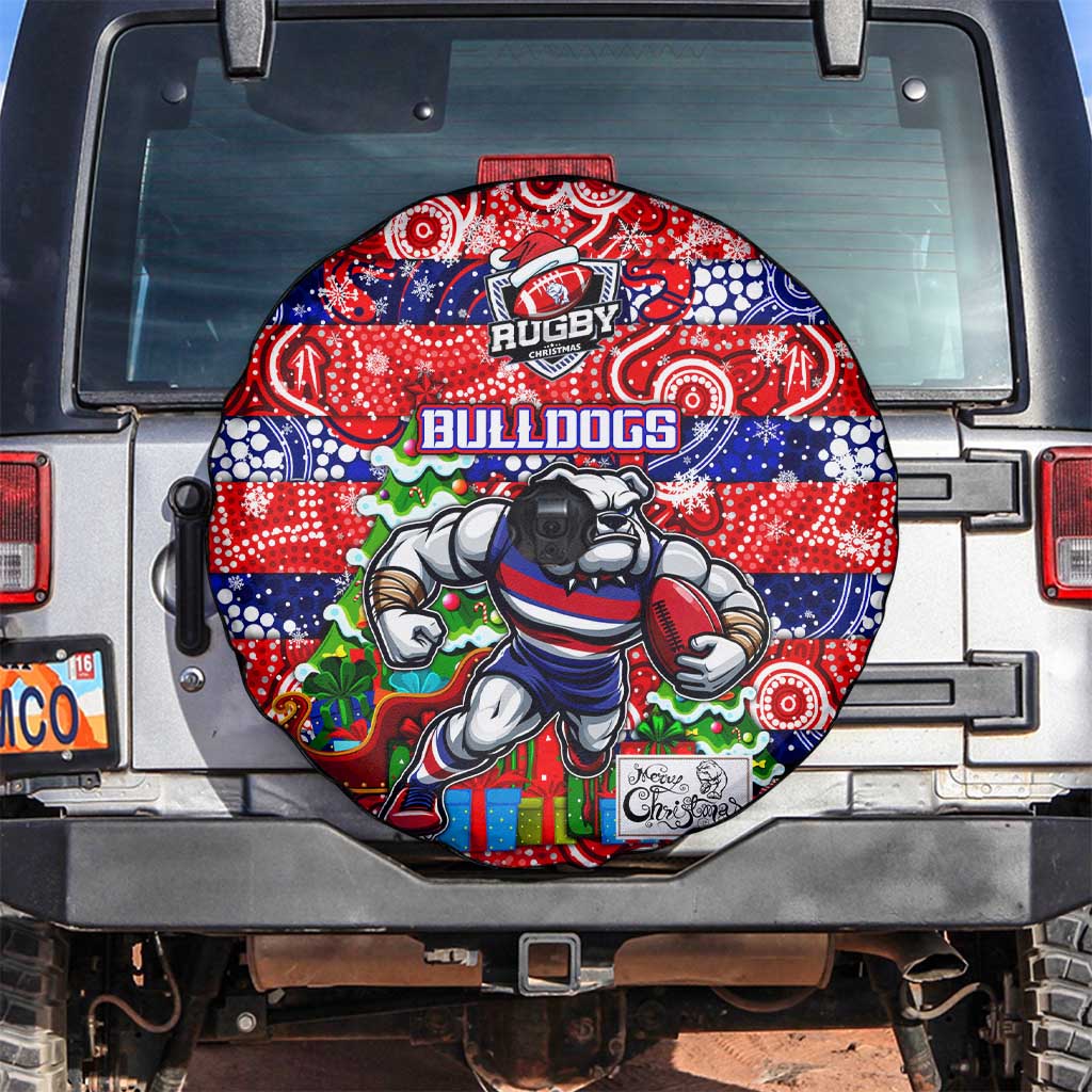 Bulldogs Football Merry Christmas Spare Tire Cover Indigenous Australian Art