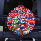 Bulldogs Football Merry Christmas Spare Tire Cover Indigenous Australian Art