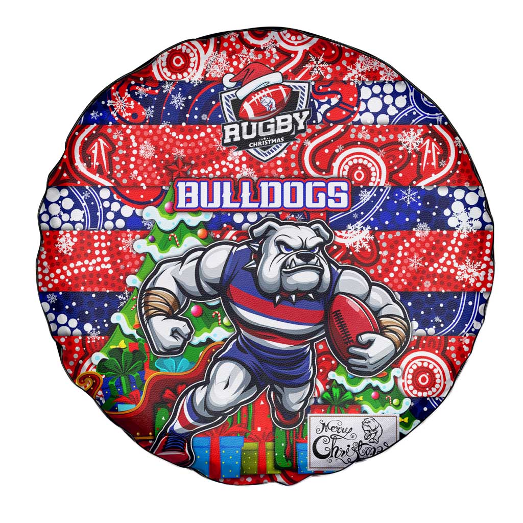 Bulldogs Football Merry Christmas Spare Tire Cover Indigenous Australian Art