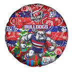 Bulldogs Football Merry Christmas Spare Tire Cover Indigenous Australian Art