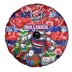 Bulldogs Football Merry Christmas Spare Tire Cover Indigenous Australian Art