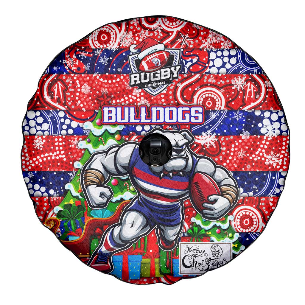 Bulldogs Football Merry Christmas Spare Tire Cover Indigenous Australian Art