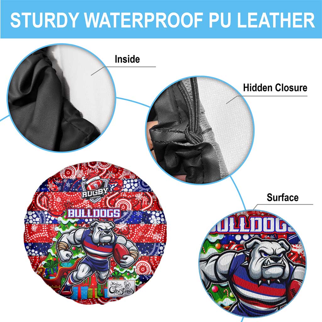Bulldogs Football Merry Christmas Spare Tire Cover Indigenous Australian Art