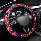 Bulldogs Football Merry Christmas Steering Wheel Cover Indigenous Australian Art