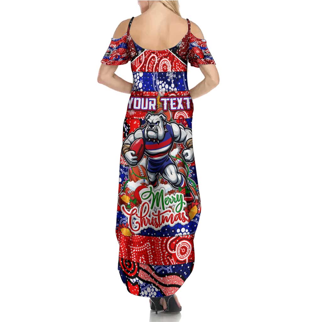 Custom Bulldogs Football Merry Christmas Summer Maxi Dress Indigenous Australian Art