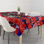 Bulldogs Football Merry Christmas Tablecloth Indigenous Australian Art