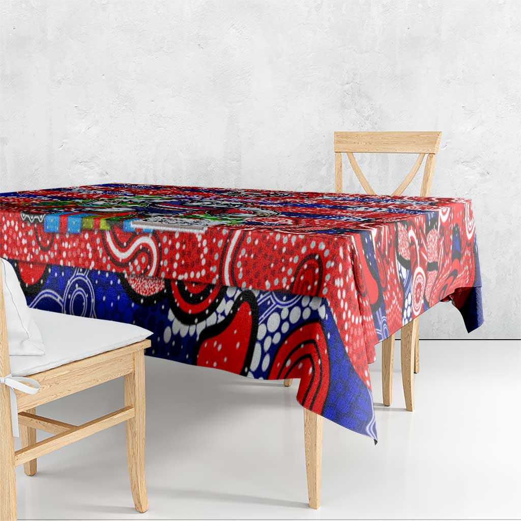 Bulldogs Football Merry Christmas Tablecloth Indigenous Australian Art