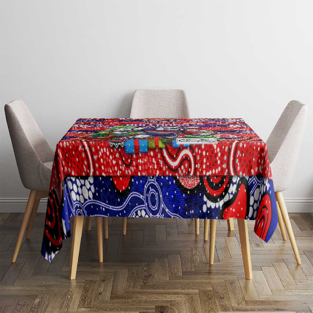 Bulldogs Football Merry Christmas Tablecloth Indigenous Australian Art