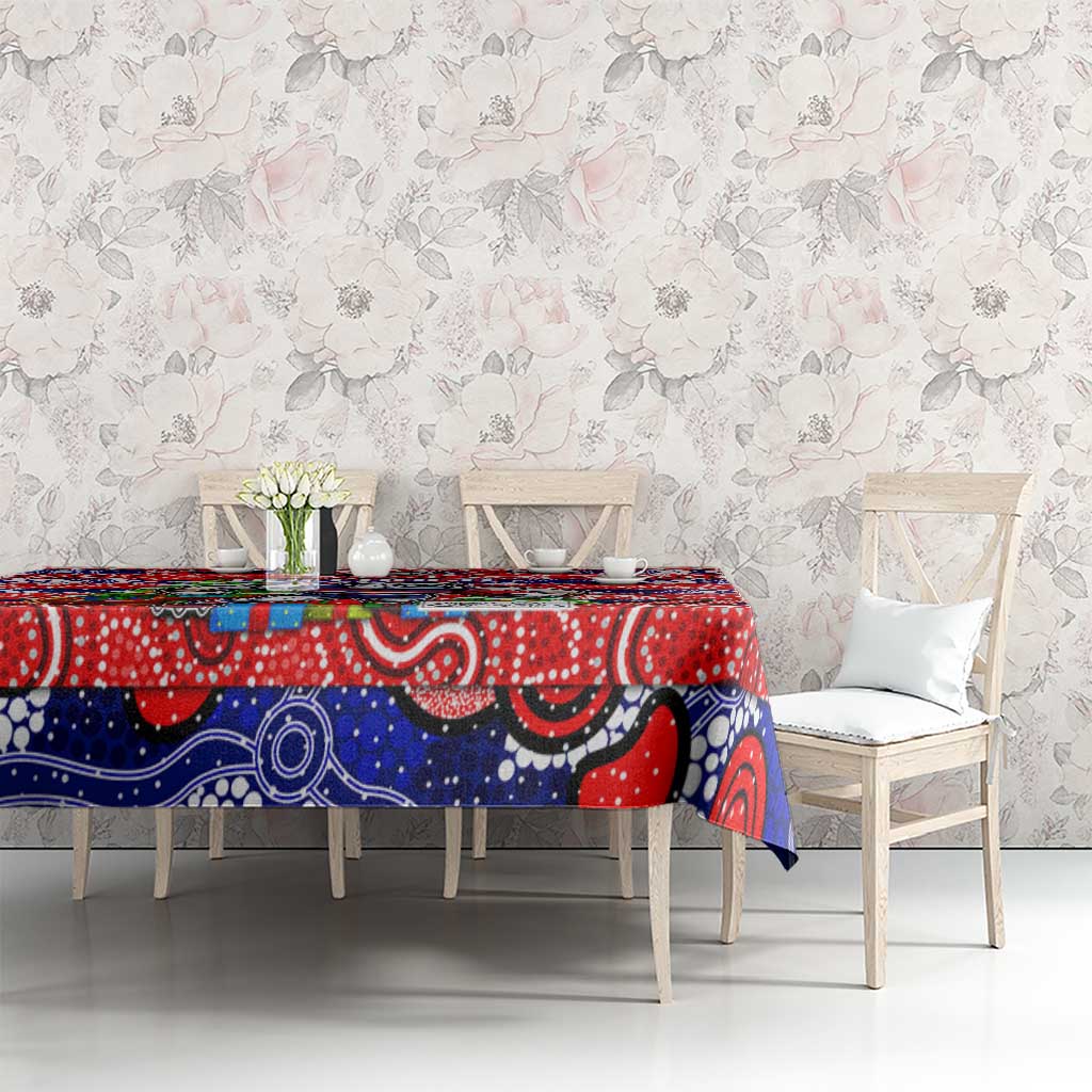 Bulldogs Football Merry Christmas Tablecloth Indigenous Australian Art