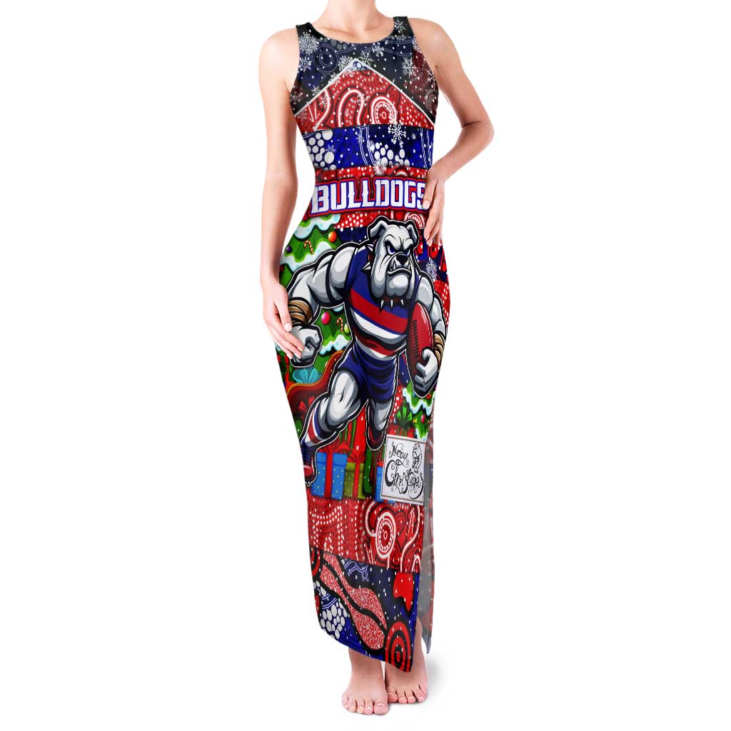 Custom Bulldogs Football Merry Christmas Tank Maxi Dress Indigenous Australian Art