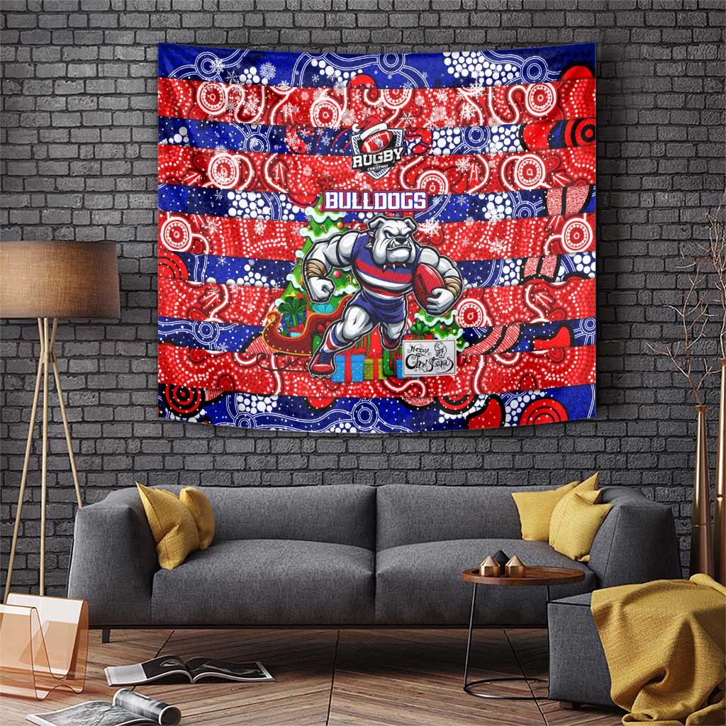 Bulldogs Football Merry Christmas Tapestry Indigenous Australian Art