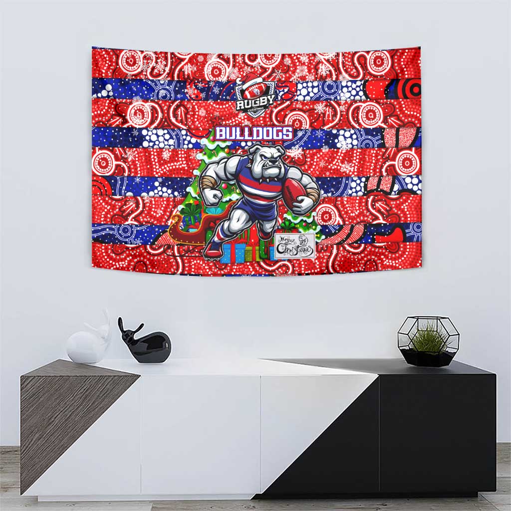 Bulldogs Football Merry Christmas Tapestry Indigenous Australian Art