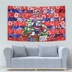 Bulldogs Football Merry Christmas Tapestry Indigenous Australian Art