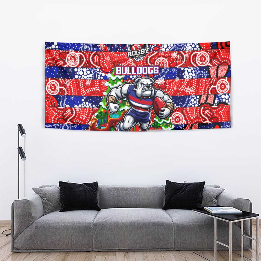 Bulldogs Football Merry Christmas Tapestry Indigenous Australian Art