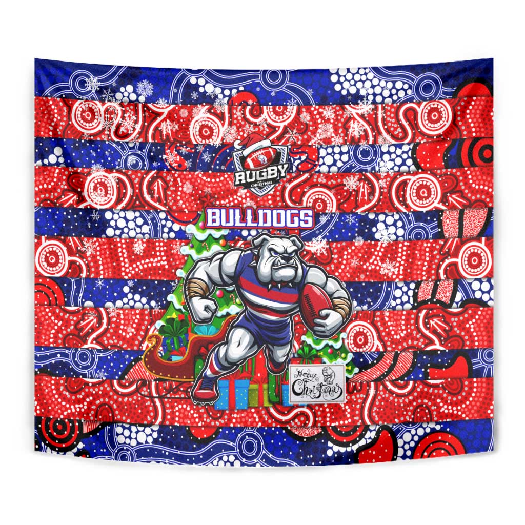 Bulldogs Football Merry Christmas Tapestry Indigenous Australian Art