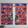 Bulldogs Football Merry Christmas Window Curtain Indigenous Australian Art