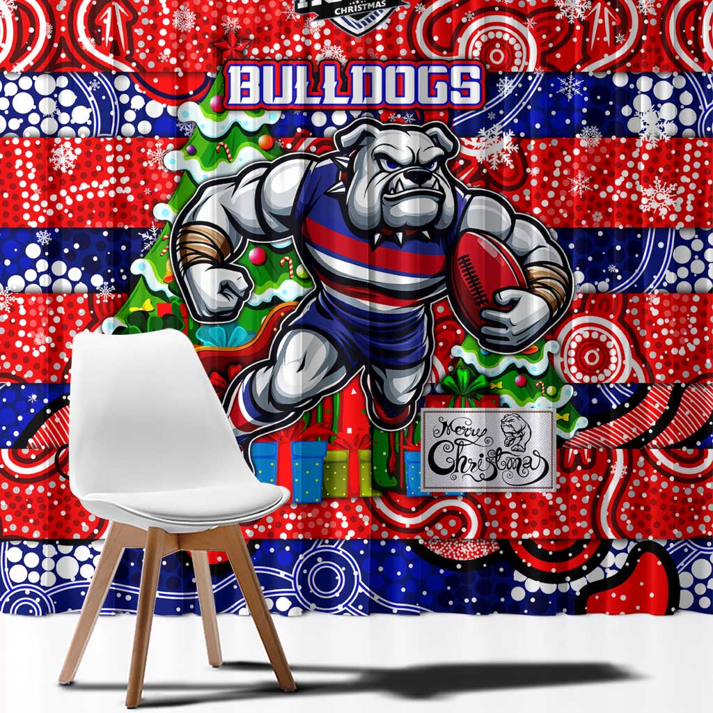 Bulldogs Football Merry Christmas Window Curtain Indigenous Australian Art