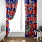 Bulldogs Football Merry Christmas Window Curtain Indigenous Australian Art