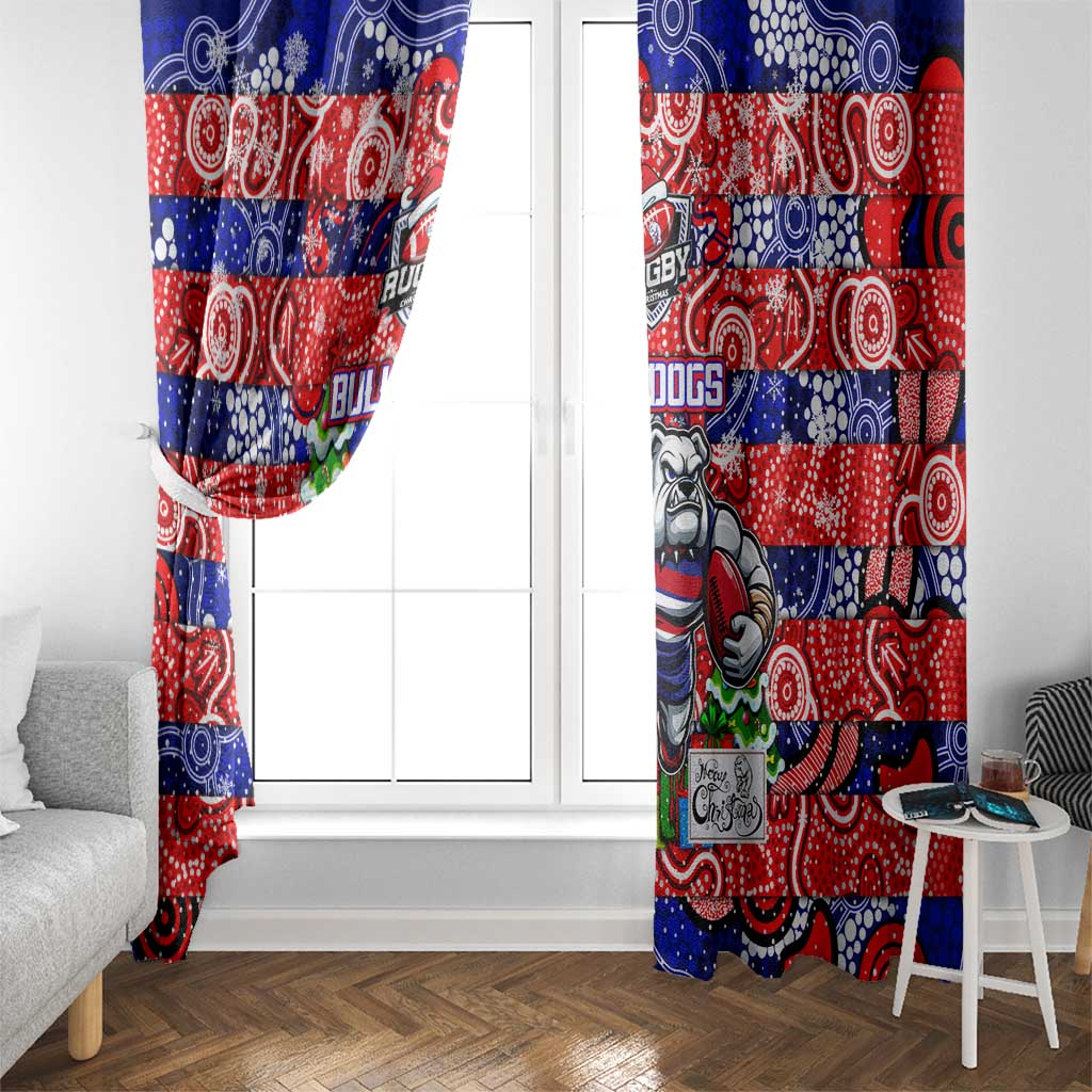 Bulldogs Football Merry Christmas Window Curtain Indigenous Australian Art
