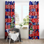 Bulldogs Football Merry Christmas Window Curtain Indigenous Australian Art