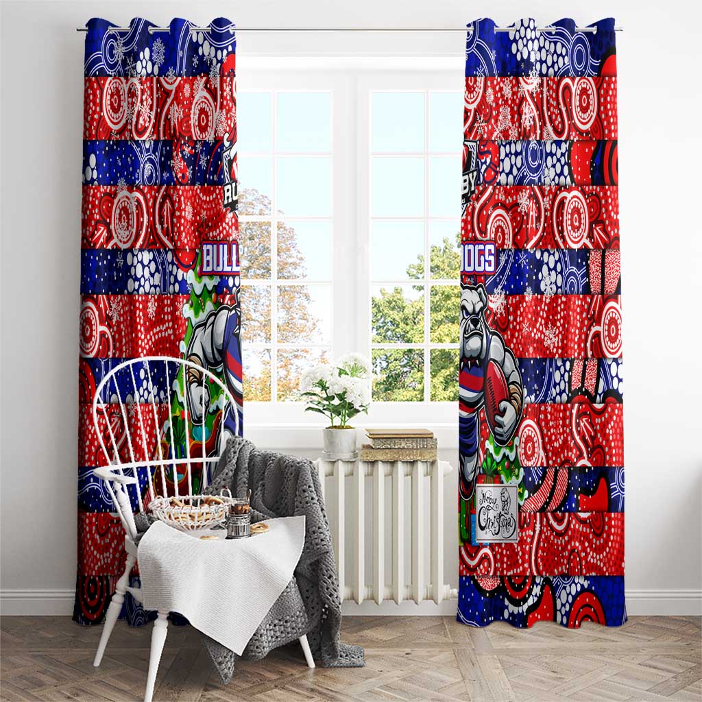Bulldogs Football Merry Christmas Window Curtain Indigenous Australian Art