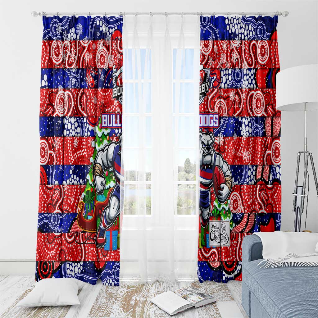 Bulldogs Football Merry Christmas Window Curtain Indigenous Australian Art