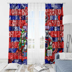 Bulldogs Football Merry Christmas Window Curtain Indigenous Australian Art