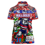 Custom Bulldogs Football Merry Christmas Women Polo Shirt Indigenous Australian Art