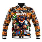 Custom Giants Rugby Merry Christmas Baseball Jacket Indigenous Australian Art