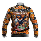 Custom Giants Rugby Merry Christmas Baseball Jacket Indigenous Australian Art