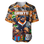 Custom Giants Rugby Merry Christmas Baseball Jersey Indigenous Australian Art