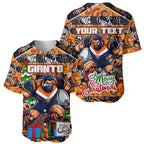 Custom Giants Rugby Merry Christmas Baseball Jersey Indigenous Australian Art