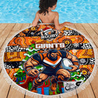 Giants Football Merry Christmas Beach Blanket Indigenous Australian Art