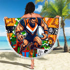 Giants Football Merry Christmas Beach Blanket Indigenous Australian Art