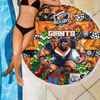 Giants Football Merry Christmas Beach Blanket Indigenous Australian Art