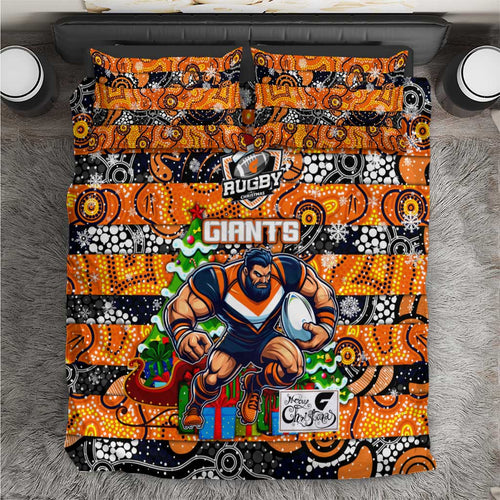 Giants Football Merry Christmas Bedding Set Indigenous Australian Art