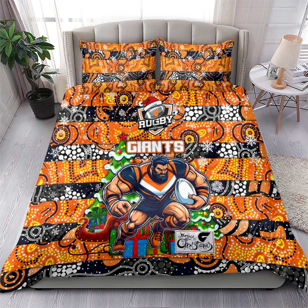 Giants Football Merry Christmas Bedding Set Indigenous Australian Art