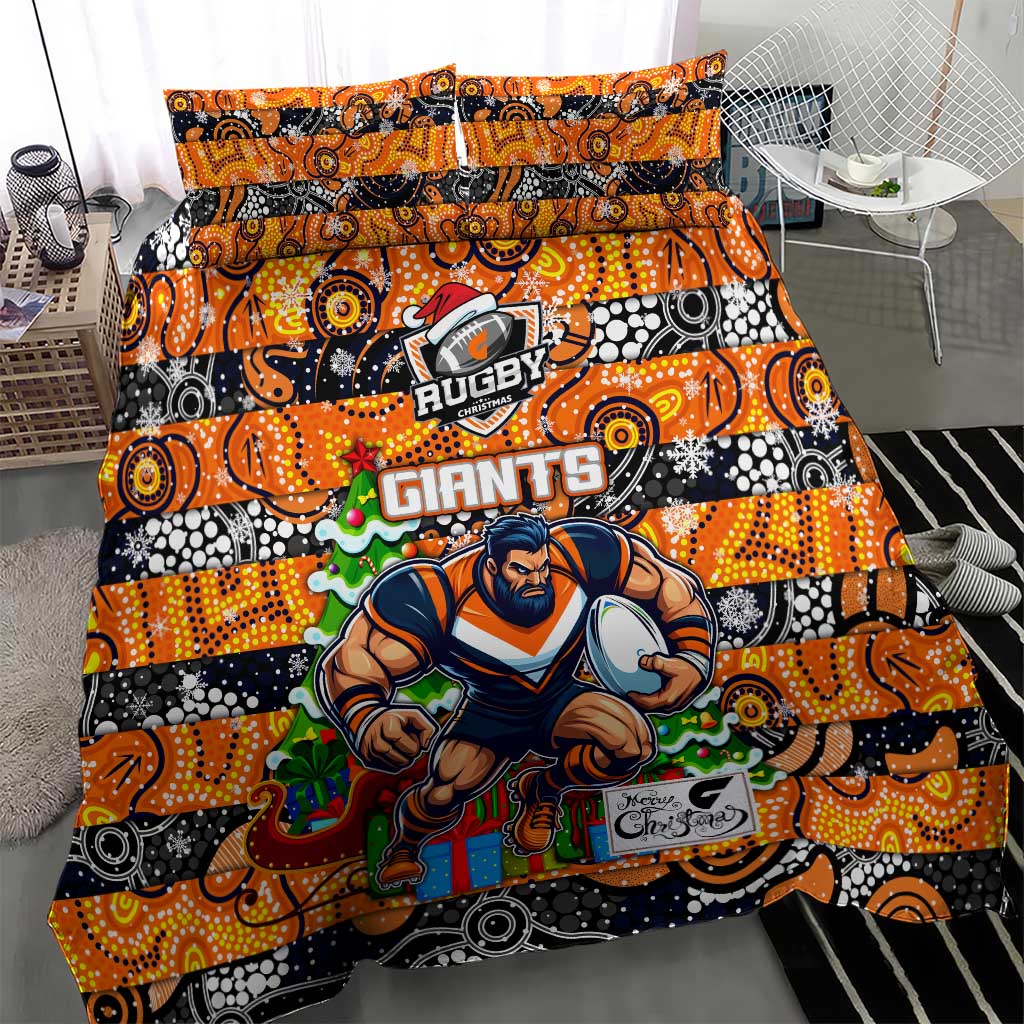 Giants Football Merry Christmas Bedding Set Indigenous Australian Art