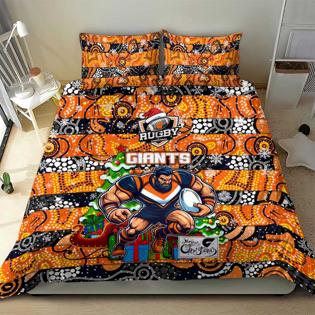 Giants Football Merry Christmas Bedding Set Indigenous Australian Art