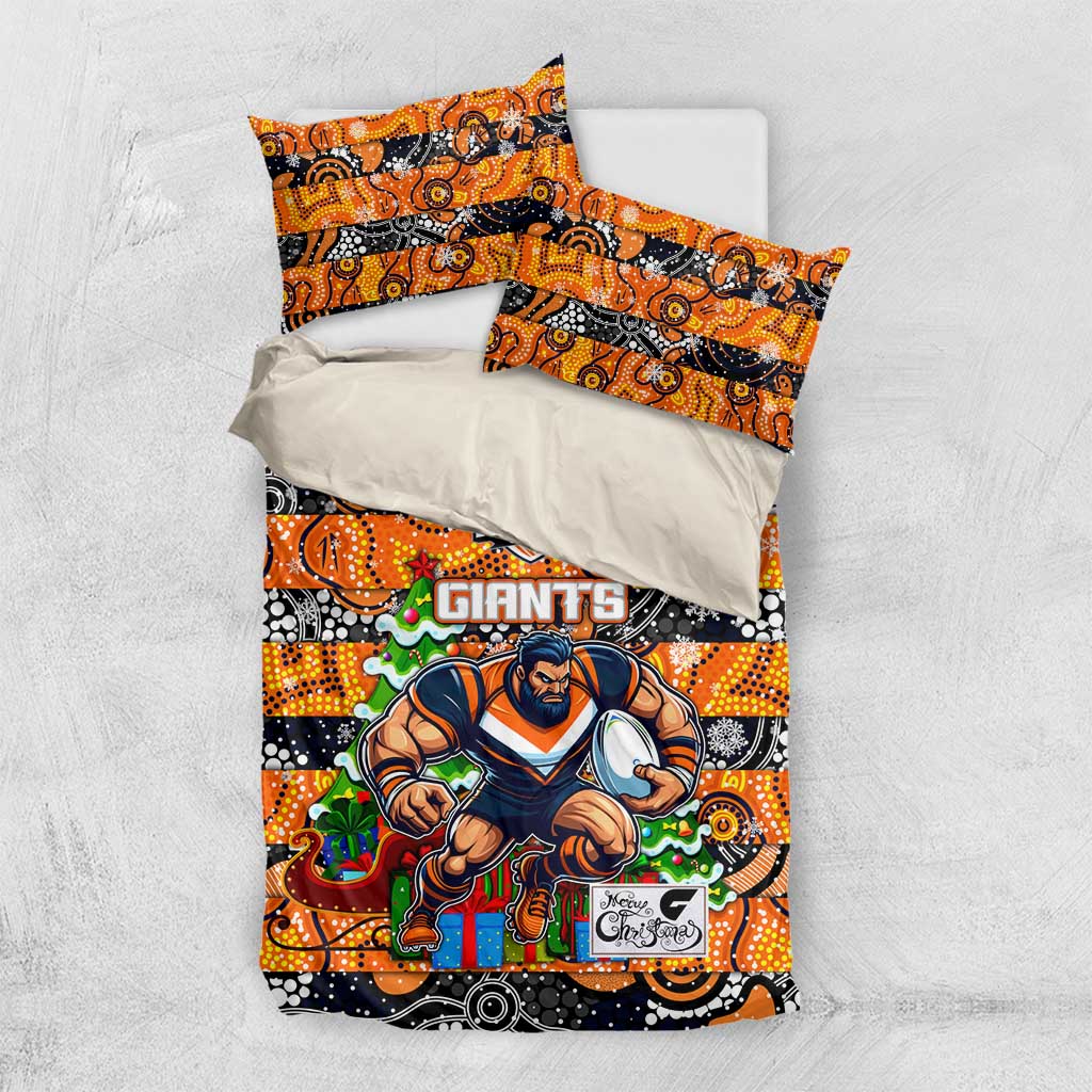 Giants Football Merry Christmas Bedding Set Indigenous Australian Art
