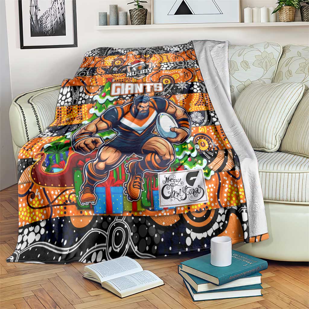 Giants Football Merry Christmas Blanket Indigenous Australian Art
