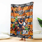 Giants Football Merry Christmas Blanket Indigenous Australian Art