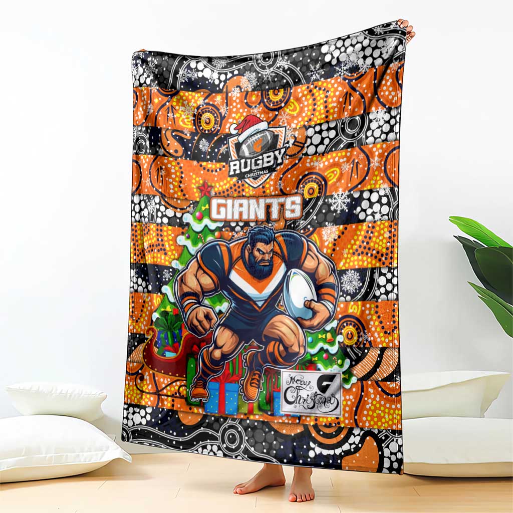 Giants Football Merry Christmas Blanket Indigenous Australian Art