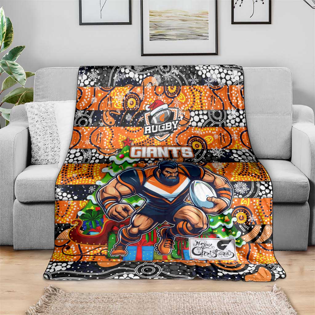 Giants Football Merry Christmas Blanket Indigenous Australian Art